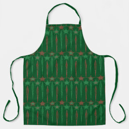 Delantal Mid Mod Icicles Green Large Apron