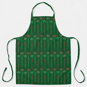 Delantal Mid Mod Icicles Green Large Apron