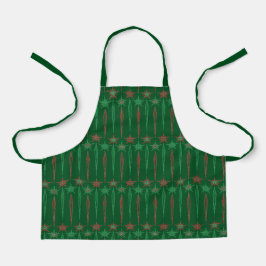 Delantal Mid Mod Icicles Green Small Apron