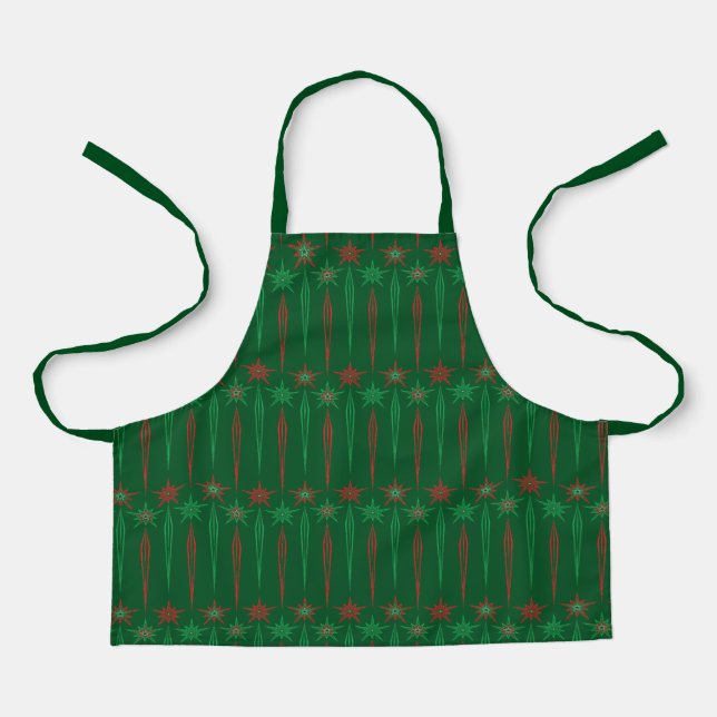 Delantal Mid Mod Icicles Green Small Apron (Anverso)