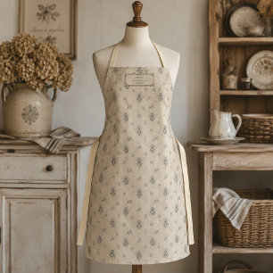 Delantal Miel cálida beige grabado vintage país francés
