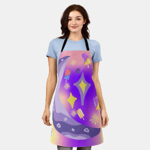 Delantal Mikitiez arcoíris de verano palo de helado morado 