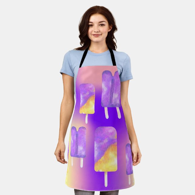 Delantal Mikitiez verano arcoiris púrpura pala de oro (Gastado)
