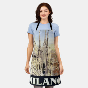 Delantal Milano Italia Catedral Gótica Duomo Viaje Vintage