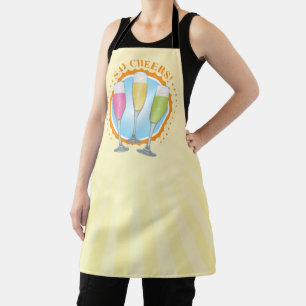 Delantal Mimosa Colorful Champagne Glasses Apron