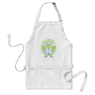 Delantal Mimosa Green Champagne Glasses Apron Adulto
