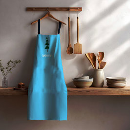 Delantal Minimalist Abstract Green Chic Christmas Tree