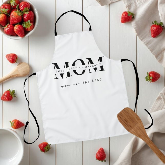 Delantal Minimalist Personalized Mom Name Apron (Subido por el creador)