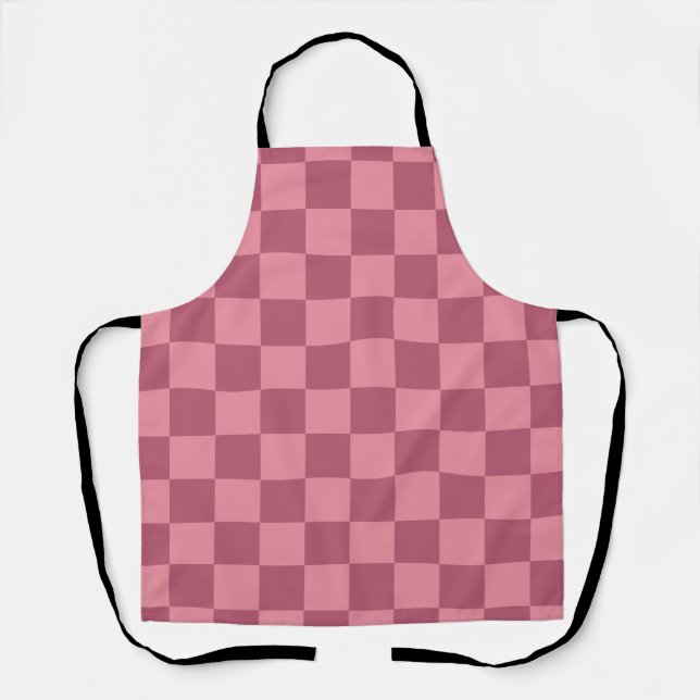 Delantal Minimalist Pink Checkerboard Pattern (Anverso)