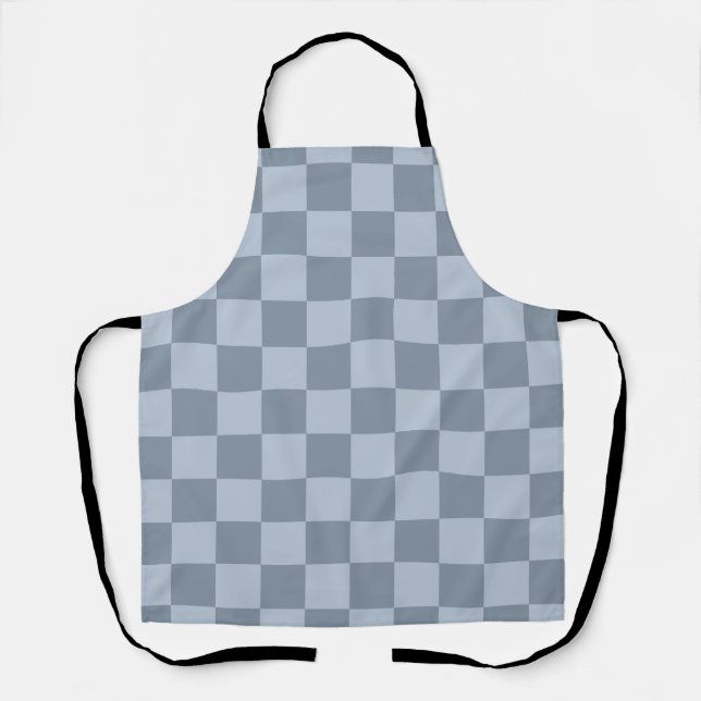 Delantal Minimalist Powder Blue Checkerboard Pattern (Anverso)
