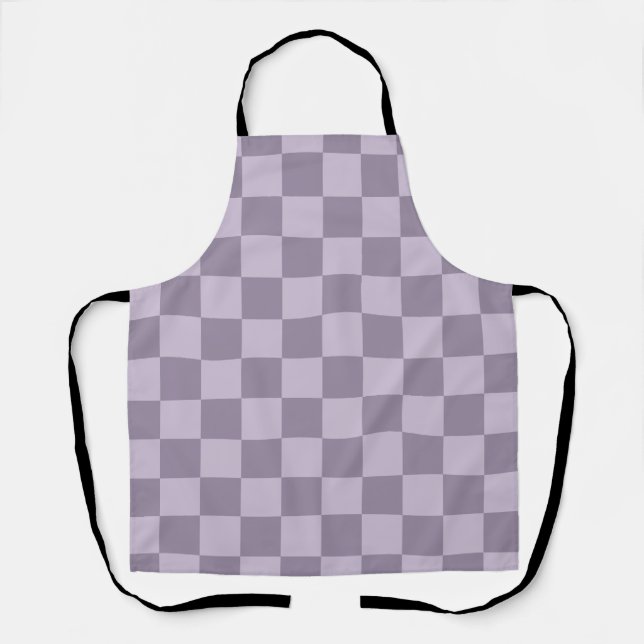 Delantal Minimalist Soft Lavender Checkerboard Pattern  (Anverso)