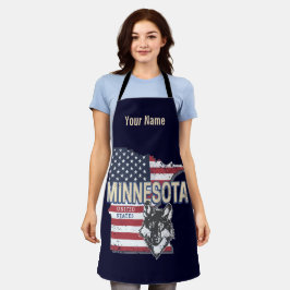 Delantal Minnesota State Estados Unidos Map Vintage USA