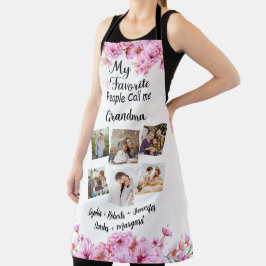 Delantal Mis favoritos me llaman abuela, nombres y fotos
