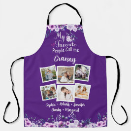 Delantal Mis favoritos me llaman abuela, nombres y fotos
