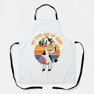 Delantal ¡Mis ojos están aquí arriba! - Gráfica divertida d