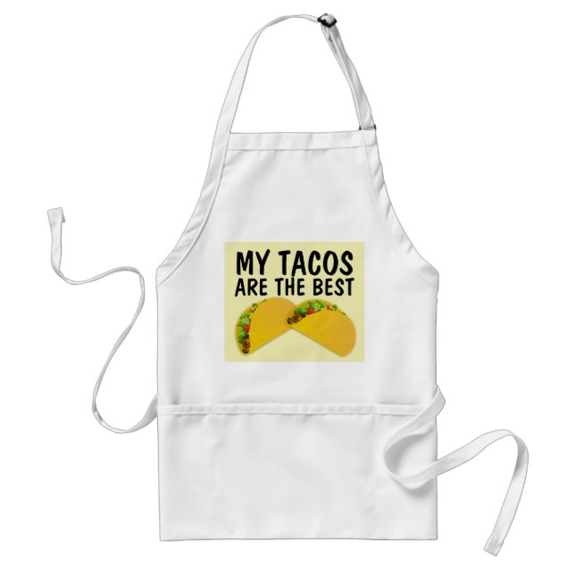 DELANTAL  MIS TACOS SON LOS MEJORES APRONS TACO DE COCINA (Frente)