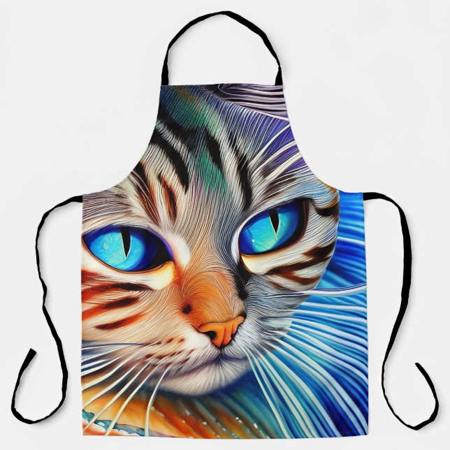 Delantal Misterioso surrealismo de la ola del océano azul d (Anverso)