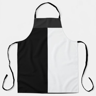 Delantal mitad blanca mitad negra, mitad negra mitad blanca