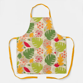 Delantal Mod Monstera Leaf Resumen Tropical Hawaiano - Cáli