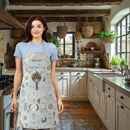 Delantal Moda Boho con flechas en tono beige y marrón suave