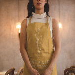 Delantal Moda Boho Monograma personalizado Mostaza Amarillo<br><div class="desc">Presentamos nuestro Monograma personalizado de Moda Boho Apron Amarillo, una perfecta combinación de minimalismo moderno y estilo sofisticado. Diseñado con un tejido neutro amarillo mostaza, este delantal representa una estética a la vez moderna y atemporal, ideal tanto para cocineros caseros como para estilistas profesionales. El moderno diseño minimalista presenta líneas...</div>
