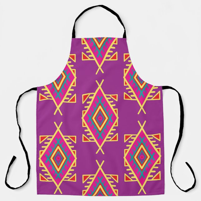 Delantal Moda Boho: Ornamento étnico sin foco (Anverso)