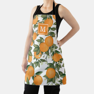 Delantal Moda Citrus Naranja Clementina Monograma