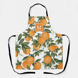 Delantal Moda Citrus Naranja Clementina Monograma