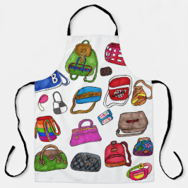 Delantal Moda Cuta Ilustración Moda Patrón de bolsa arte Di