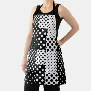 Delantal Moda de lunares en blanco y negro Diseño de estilo