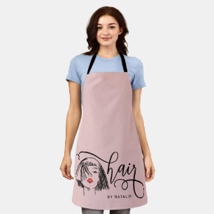Delantal Moda del cabello rosa a la moda