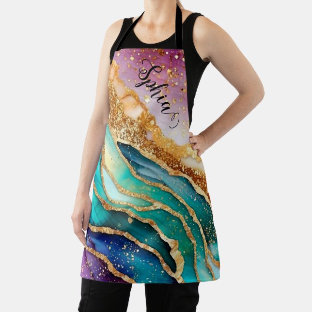 Delantal Moda espumosa Purpurina Golden Rainbow aglamour (in situ)