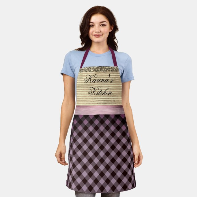 Delantal Moda Gingham Colorblock (Gastado)