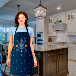 Delantal Moda Invierno copo de nieve besar a muackS!!! Text