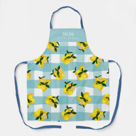 Delantal Moda Lemon Blue Gingham