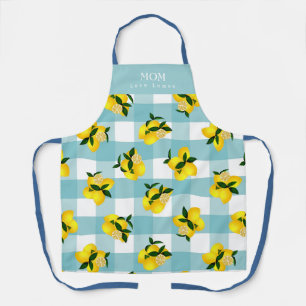 Delantal Moda Lemon Blue Gingham