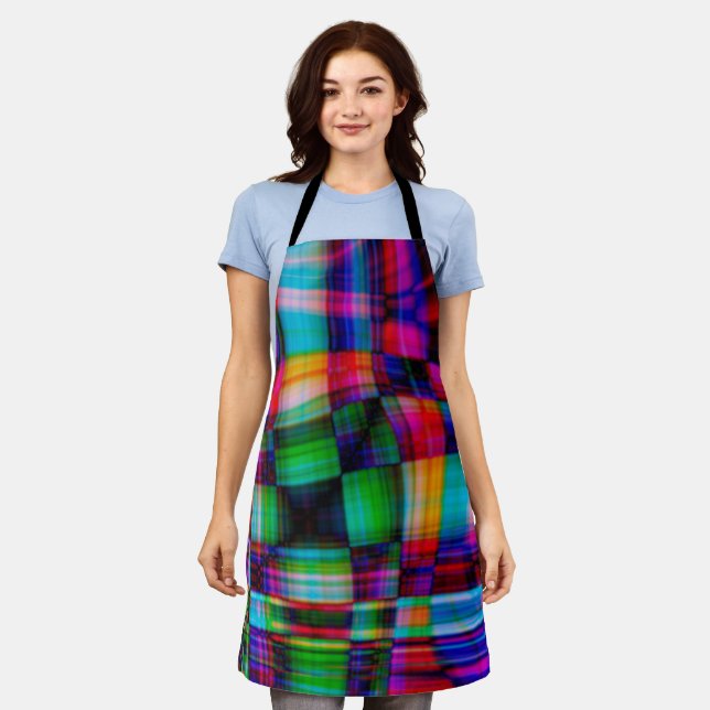 Delantal Moda moderna Funky Tartán Plaid (Gastado)
