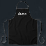 Delantal Moda Nombre moderno Personalizado de script Apron<br><div class="desc">Presentamos el Personalizado Apron, Moda de escritura de nombre moderno, un accesorio elegante y personalizado para los amantes de la cocina, amigos culinarios, jardineros y artistas. Este delantal ofrece un diseño elegante y minimalista, con un esquema de color blanco y negro y un tipo de letra de guión de moda....</div>