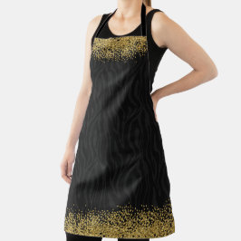 Delantal Moda Patrón de cebra salvaje patrón oro Purpurina-