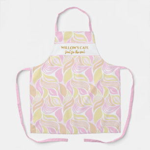Delantal Moda Patrón de hoja rosa Personalizado Spa Café No
