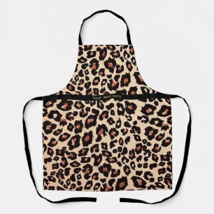 Delantal Moda personalizado Text Luxury Leopard Apron