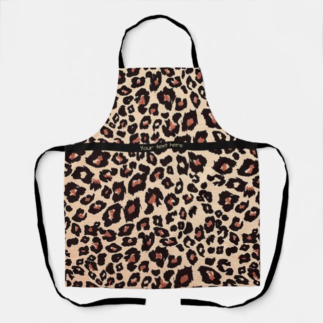 Delantal Moda personalizado Text Luxury Leopard Apron (Anverso)