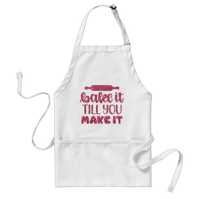 Delantal Moda Purpurina Rosa Apron Para Bakers Baking (Frente)