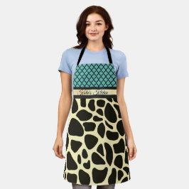 Delantal Moda Quatrefoil Giraffe Imprimir Personalizada