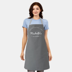 Delantal Moda Retro Gray casero con amor Personalizado