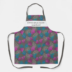 Delantal Moda Rosa Ginkgo Leaf Imprimir Personalizado Salon