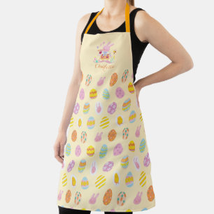Delantal Moda Semana Santa Pink Bunny Garden Patrón de huev
