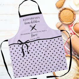 Delantal Moda suave lechosa y punto de polka negro