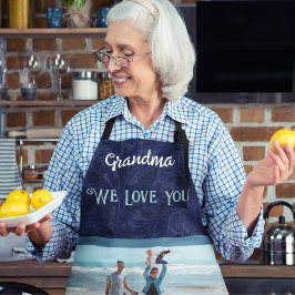 Delantal Moda Texto de foto personalizado Regalo de abuela
