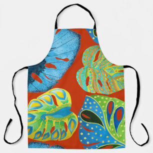 Delantal Moda Tropical: Patrón de Leafy sin Marea.